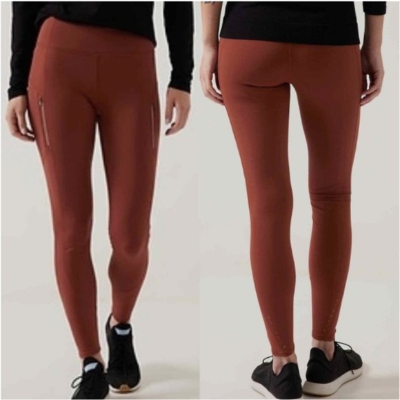 Athleta Rainer Leggings Rust Burnt Orange Plus Size 3X Outdoor Hiking Camping - Picture 1 of 14